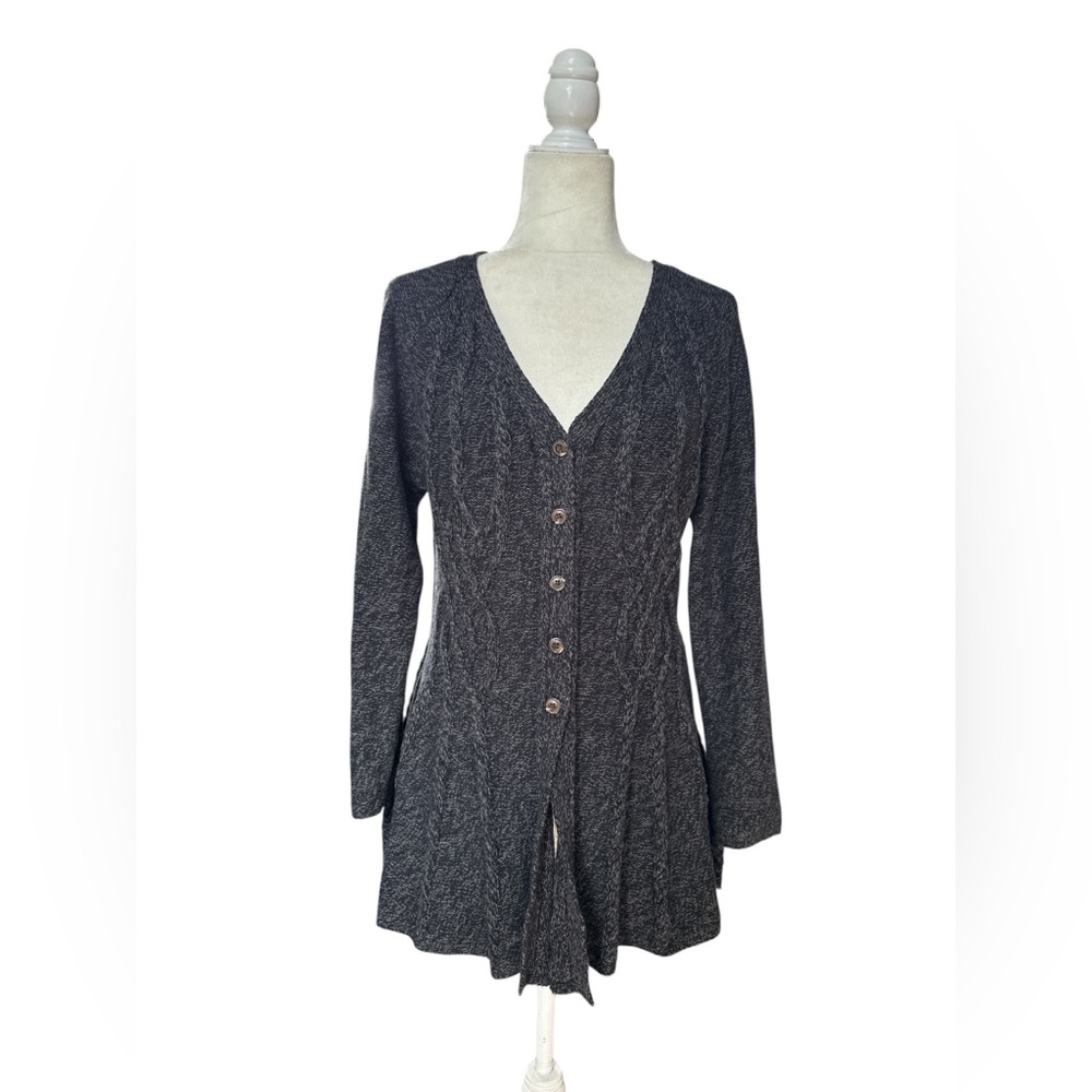 Style & Co. Women's Black Marled Cable Knit Sweater XL